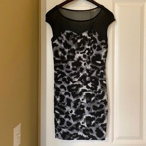 Black animal print going out/cocktail dress